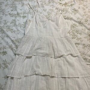 American Eagle Outfitters White Smocked Dress